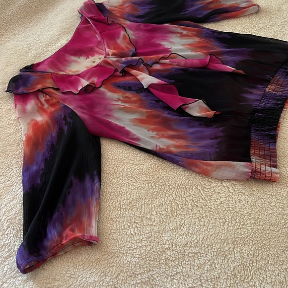 Women's Multicolor Ruffled Blouse - Picture 2 of 5